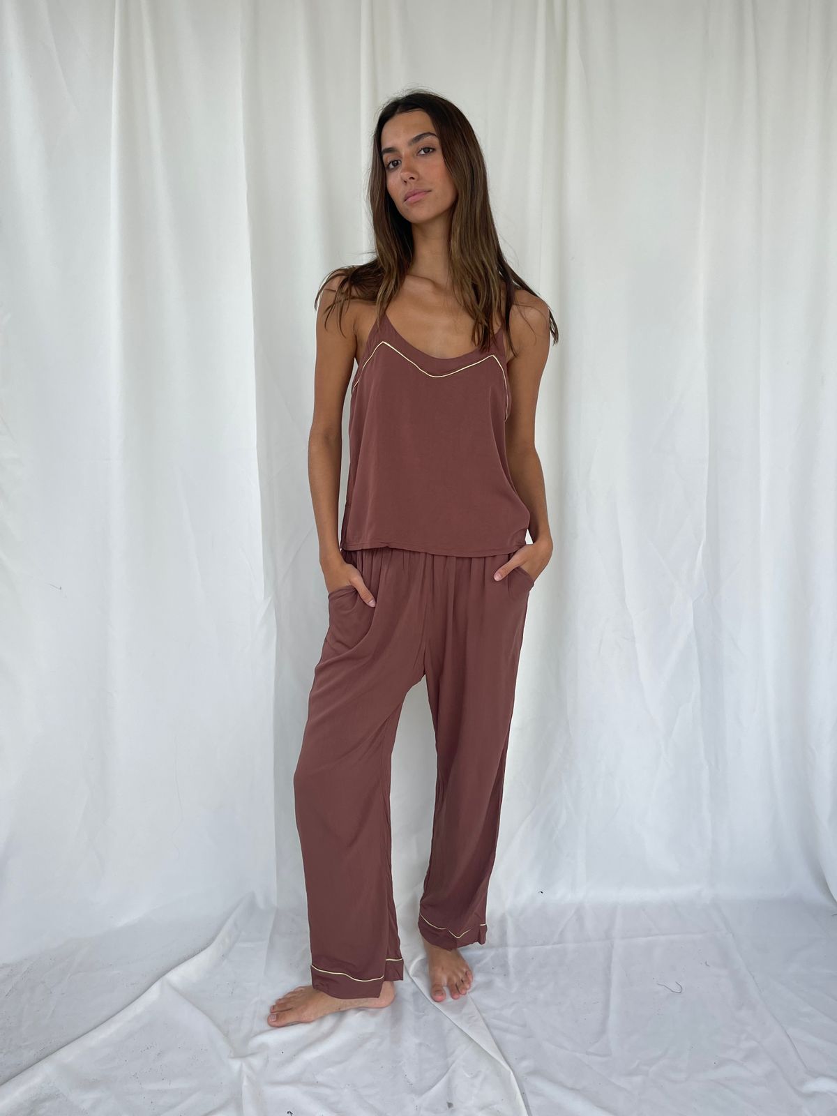 Earth brown pijama top and pant