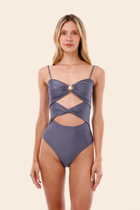 Gray Blue Concha One Piece