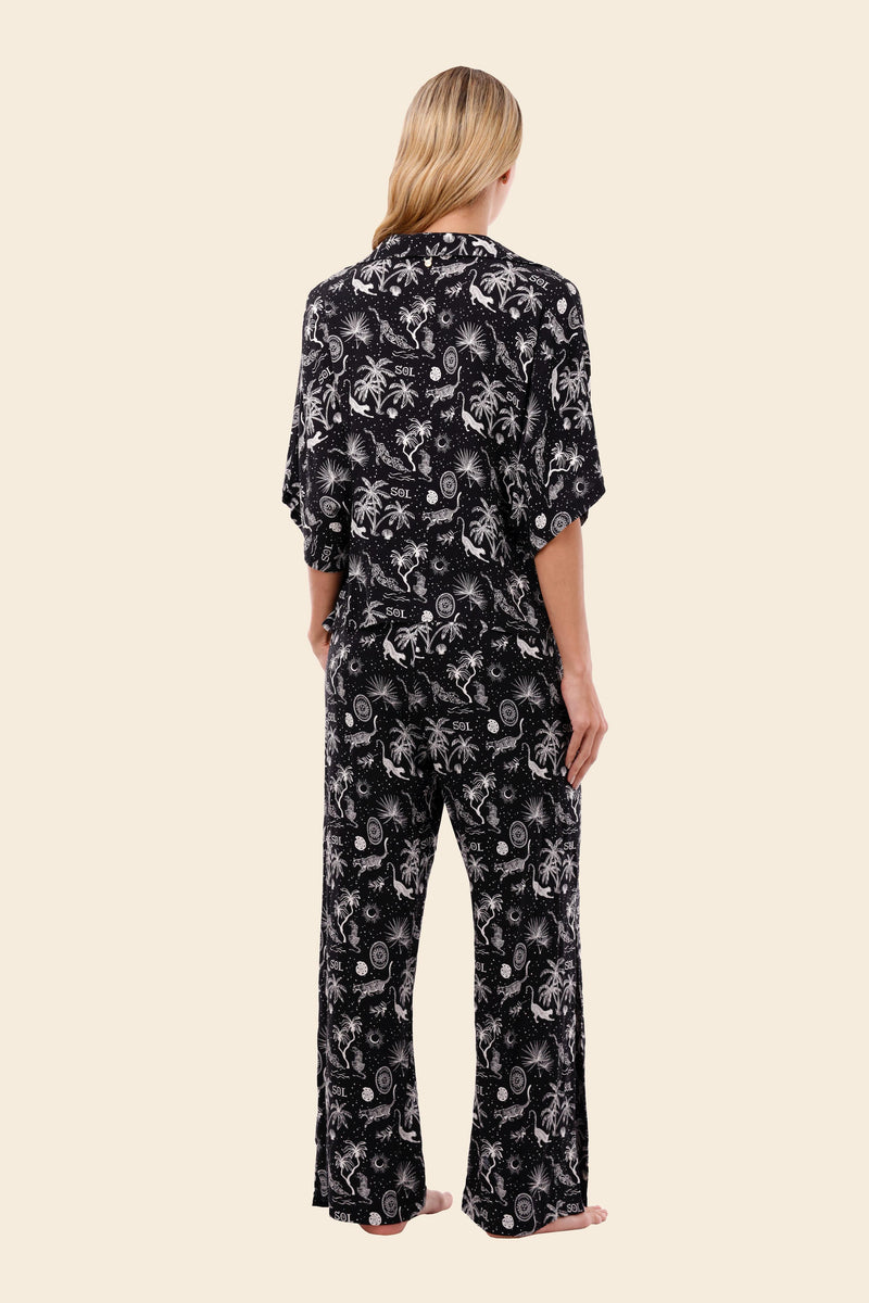 PRE VENTA Black Sunset Dreams Laze Pijama Shirt And Pants