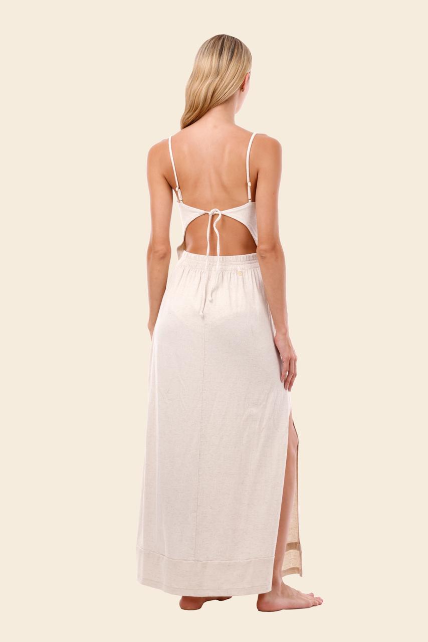 Ivory Linen Seed Wavelet Dress