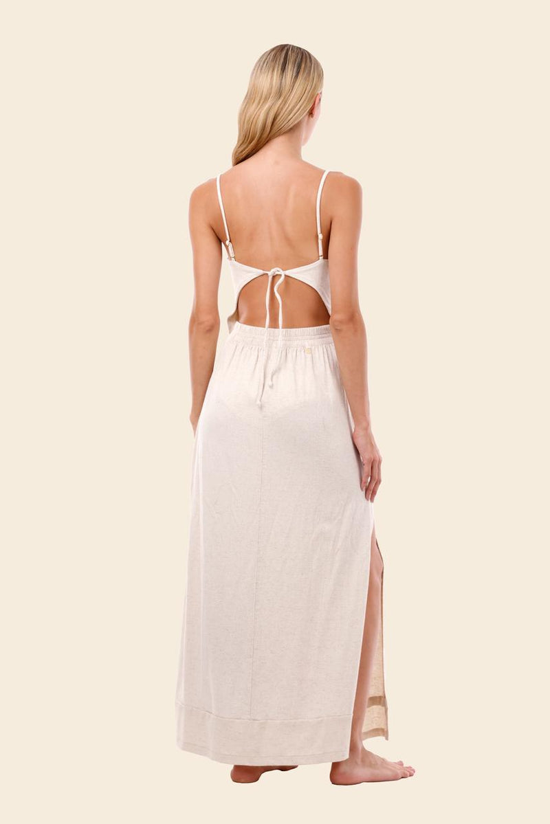 Ivory Linen Seed Wavelet Dress