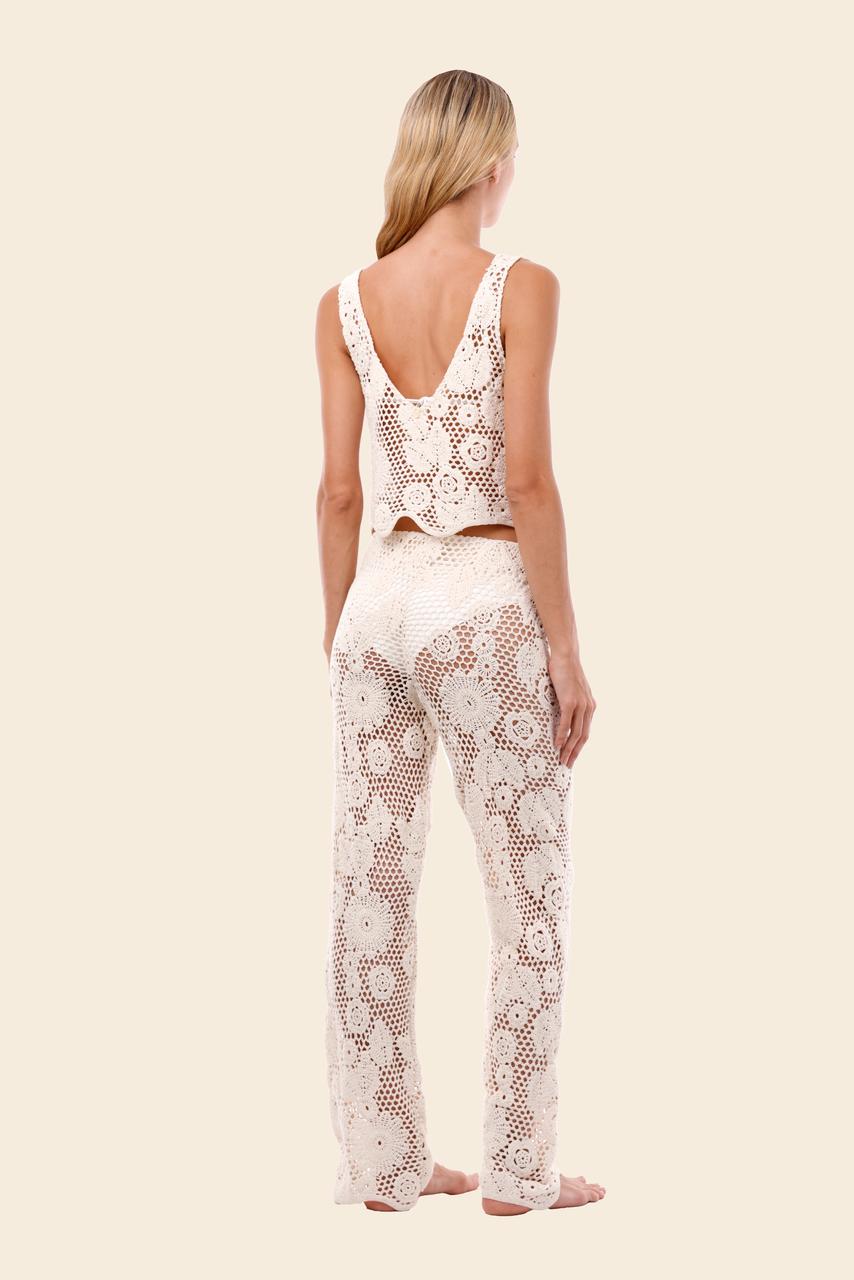 Ivory Crochet Krewel Crop Top & Ivory Crochet Icon Pant