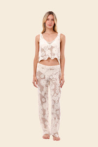 Ivory Crochet Krewel Crop Top & Ivory Crochet Icon Pant