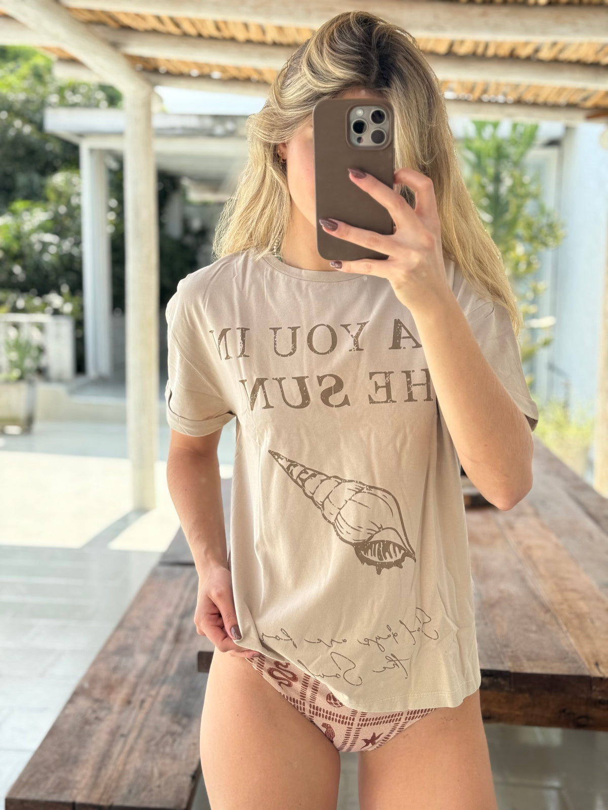 Malai x Anthropologie Shellbrown Oversize T-shirt