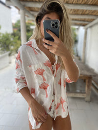 Malai x Anthropologie Tangerine Palmer Ether Shirt