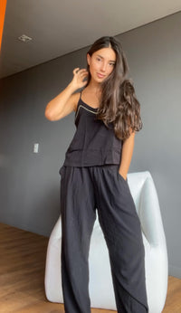 Black pijama top and pant