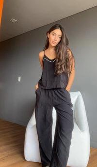 Black pijama top and pant